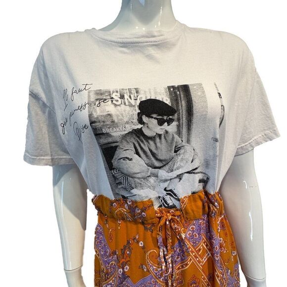 Orange Patterned Maxi Dress - Picture 3 of 7